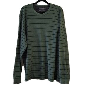 Eddie Bauer Outdoor Long Sleeve Shirt Men's TXL Ultrasoft Green Striped Camping